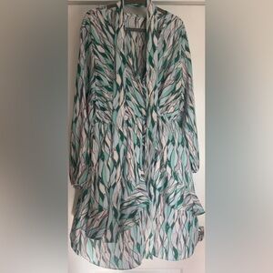 Green and White Patterned Dress
